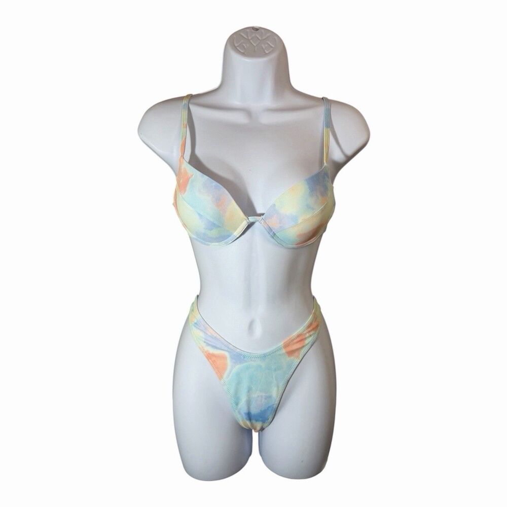 SHEIN Swim Women’s Underwire Tie-Dye Triangle Bikini Set Size Small NWOT